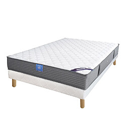 Belle Literie par Plein Sommeil BELLE LITERIE Sardem 160x200 Ensemble matelas ressorts ensachés - Sommier tapissier 14 lattes - Double face couchage - Fabrication française