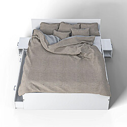 Avis Le Quai Des Affaires Lit TWIST 140x190 + 2 chevets + 1 tiroir / Blanc