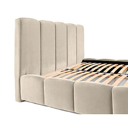 BESTMOBILIER Torreon - Lit Coffre - 140x200 cm - Beige pas cher