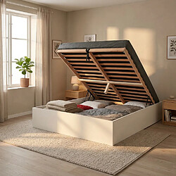 Le Quai Des Affaires Lit coffre BILBAO 140x200 cm + sommier / blanc