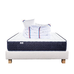 LUXURY LITERIE Ensemble matelas Nuage 160x200 cm + sommier beige Ensemble literie 160x200 cm - Matelas mousse 24 cm - Hypoallergénique - Sommier tapissier