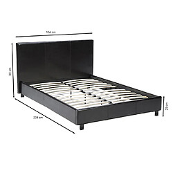 Acheter Le Quai Des Affaires Lit ATLANTA 140x190 + 1 sommier / Noir