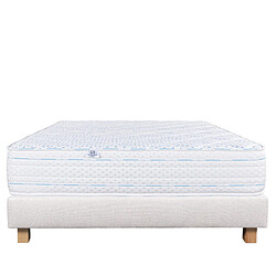 LUXURY LITERIE Ensemble Thermotec 160x200 Matelas mousse memosoft100 - Sommier tapissier inclus - Conception respirable - Double tissu réversible