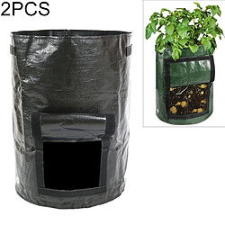 Wewoo 2 PCS Plantation de sacs de pomme de terre en PE - Noir