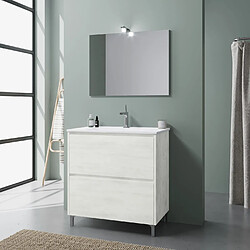 Kiamami valentina Ensemble meuble salle de bain avec miroir - Blanc