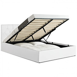 Idmarket Market Lit Coffre AUSTIN 140x190 - PVC blanc