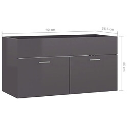 VIDAXL Armoire d'évier - Gris brillant pas cher