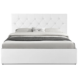 Avis Idmarket Market Lit Coffre AUSTIN 140x190 - PVC blanc