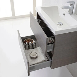 Acheter Kiamami valentina Meuble salle de bains suspendu avec miroir - Gris