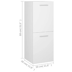 vidaXL Armoire de salle de bain - Blanc pas cher