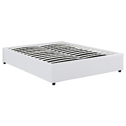 Idmarket Market Lit Coffre MIAMI 140x190 - PVC blanc pas cher