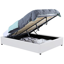 Idmarket Market Lit Coffre MIAMI 140x190 - PVC blanc