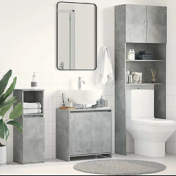 VidaXL Armoire Salle de Bain - Gris Béton