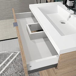 Le Quai Des Affaires Meuble sous-vasque 3 tiroirs MARBELLA 80 cm + vasque / Décor Chêne blanchi