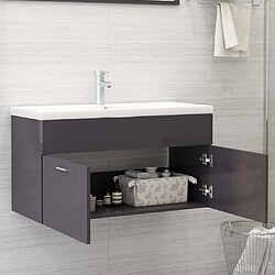 Avis VIDAXL Armoire d'évier - Gris brillant