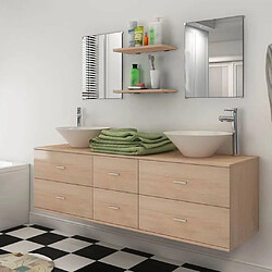 VidaXL Mobilier salle de bain avec lavabo - Beige
