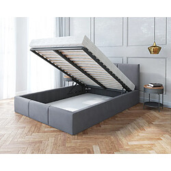 Kids Literie Lit coffre Tesia 160x200 - Sommier inclus Gris foncé