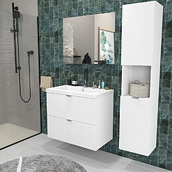 Le Quai Des Affaires Meuble sous-vasque MALAGA 80 cm + vasque + miroir + colonne / Blanc