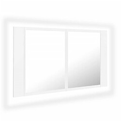 Helloshop26 Armoire miroir LED RVB - Blanc acrylique