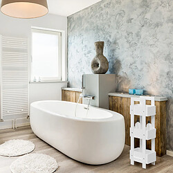 Mobili Rebecca Porte-échelle 3 étagères bois blanc