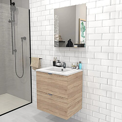 Le Quai Des Affaires Meuble sous-vasque 2 tiroirs MALAGA 60 cm + vasque / Décor Chêne blanchi