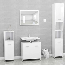 vidaXL Meubles de salle de bain Blanc brillant