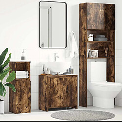 vidaXL Armoire de bain Chêne fumé