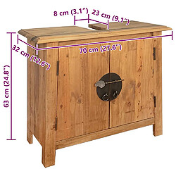 vidaXL Mobilier salle de bain - Bois pin massif pas cher