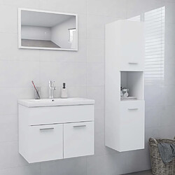 vidaXL Ensemble de meubles salle de bain - Blanc bois d'ingénierie