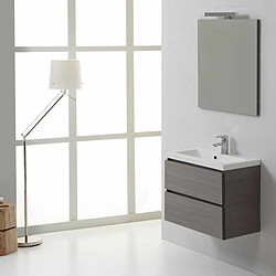 Kiamami valentina Meuble salle de bains suspendu avec miroir - Gris