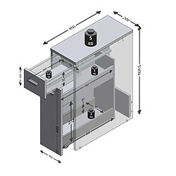 Avis MES Rangement Salle de Bain - 1 Porte/1 Tiroir Blanc