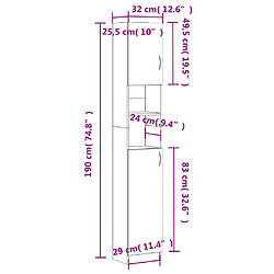 vidaXL Armoire salle de bain - Blanc pas cher