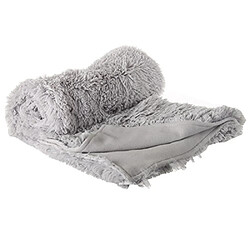 Pegane Plaid Imitation Fourrure Gris 120x160