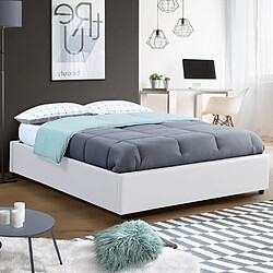 Acheter Idmarket Market Lit Coffre MIAMI 140x190 - PVC blanc