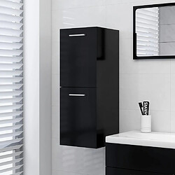 vidaXL Armoire de salle de bain - Noir Armoire salle de bain 30x30x80 cm - Bois d'ingénierie noir - Lignes épurées - Robustesse garantie