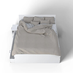 Le Quai Des Affaires Lit TWIST 160x200 + 1 chevet + 1 tiroir / Blanc pas cher