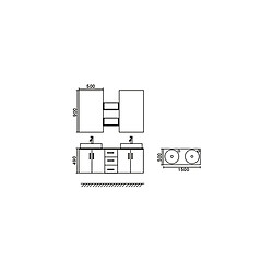 Simba Meuble salle de bain double vasque - Blanc pas cher
