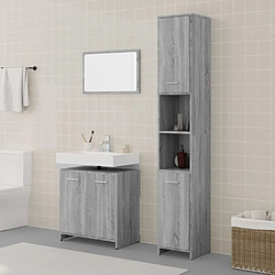 vidaXL Ensemble de meubles de salle de bain 3 pcs - Sonoma gris