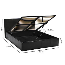 Acheter Le Quai Des Affaires Lit coffre 140x190 BARCELONA + 1 sommier / Noir