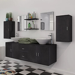 Avis vidaXL Meuble de salle de bain 11 pcs - Noir
