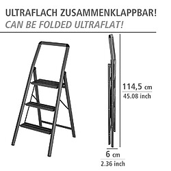 Escabeau Wenko 3 marches - Gris