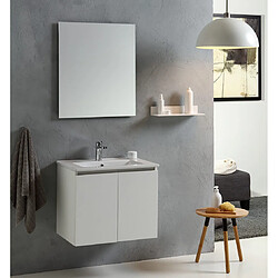 Kiamami valentina Ensemble meuble salle de bain avec miroir - Blanc