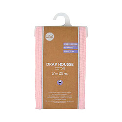 Avis Toilinux Drap housse en gaze de coton - 100% Coton - 60 x 120 cm - Rose