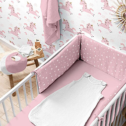 Toilinux Drap housse gaze de coton 60x120 cm Rose