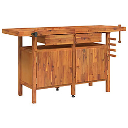 vidaXL Établi avec tiroirs et étaux 162x62x83 cm - Bois massif d'acacia