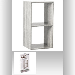 Atmosphera Etagère 2 Cases Mix - P. 34,5 cm x H. 67,5 cm - Gris
