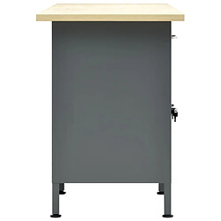 Avis Helloshop26 Établi table de travail - 160 cm - Noir/Gris