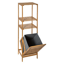 Five Simply Smart Etagère de salle de bain en bambou avec panière à linge intégrée - Hauteur 118 cm