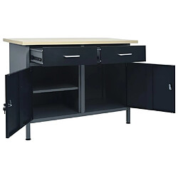 Acheter Helloshop26 Établi atelier - 120 cm - Noir/Gris