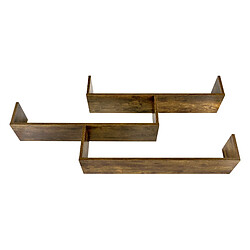 En.casa Étagère murale design - Bois foncé pas cher
